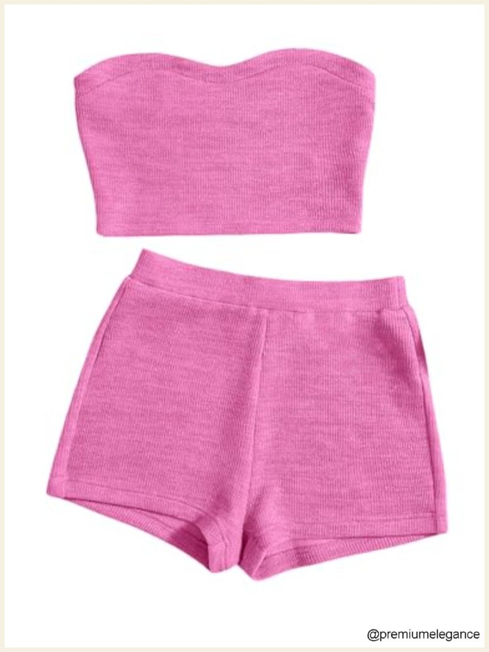 Knitted 2 Piece Set Ribbed Crop Tank Top & High Waist Shorts